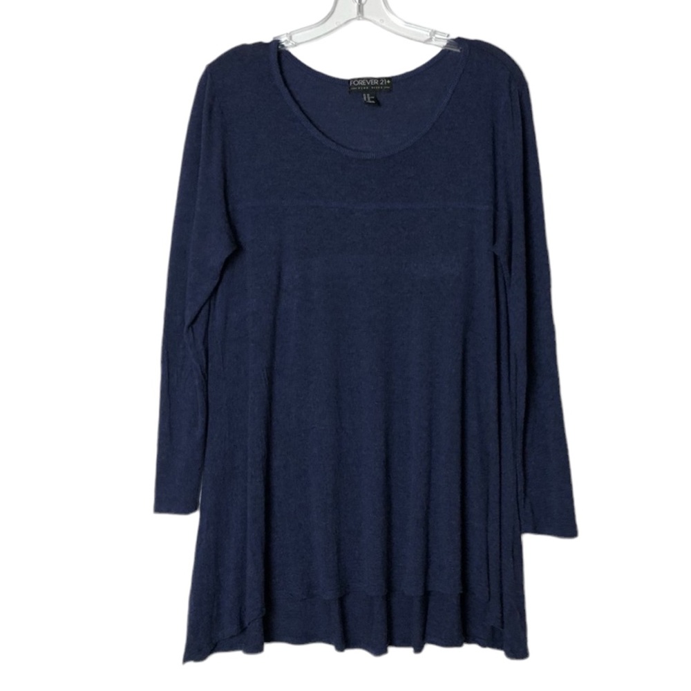 Forever 21+ Plus Sizes Blue Rayon Top